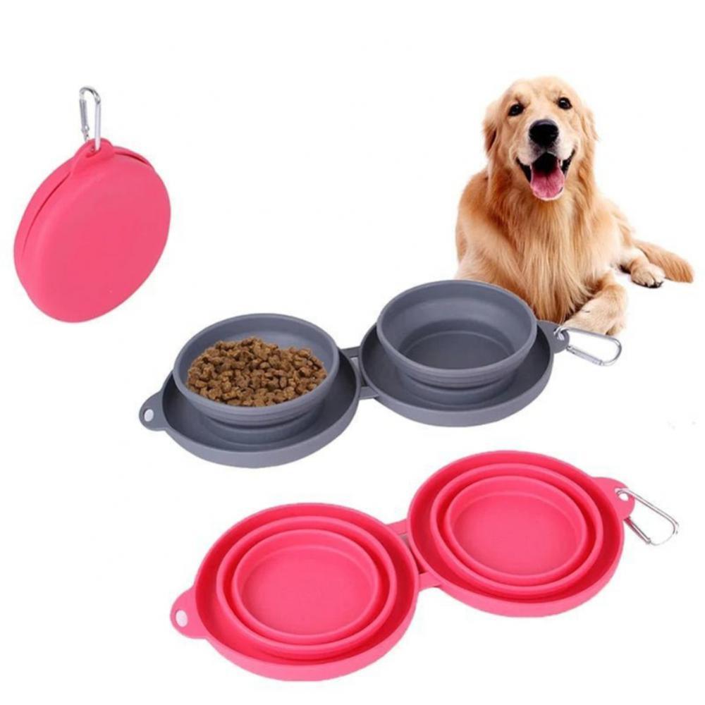 Gamelle Double Pliable avec Tapis Silicone - LePetitChat