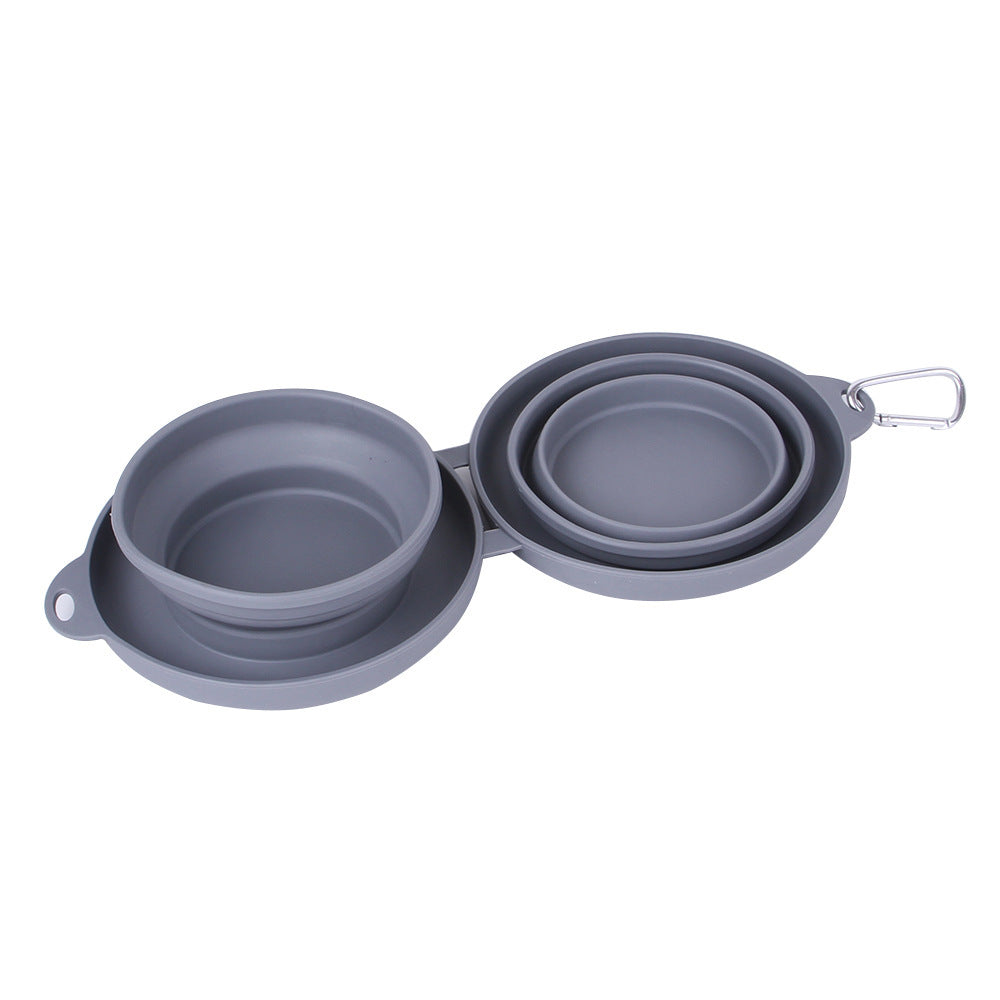 Gamelle Double Pliable avec Tapis Silicone - LePetitChat