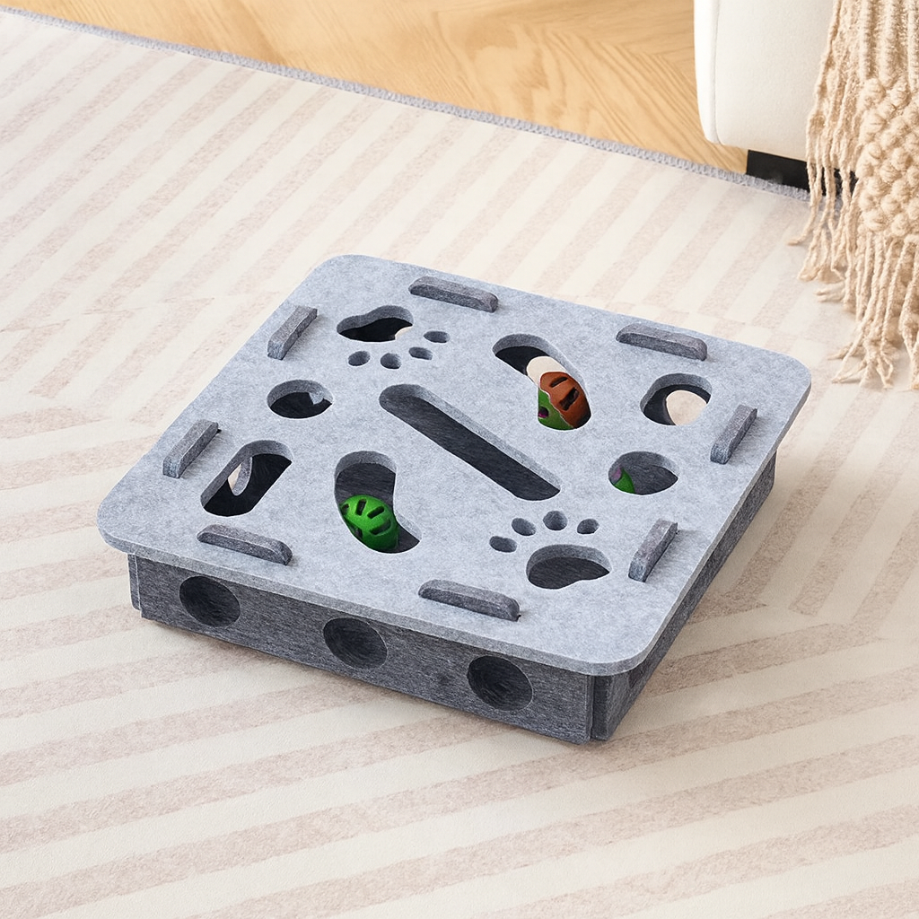 Plateau de jeu interactif en feutrine - Carré - LePetitChat