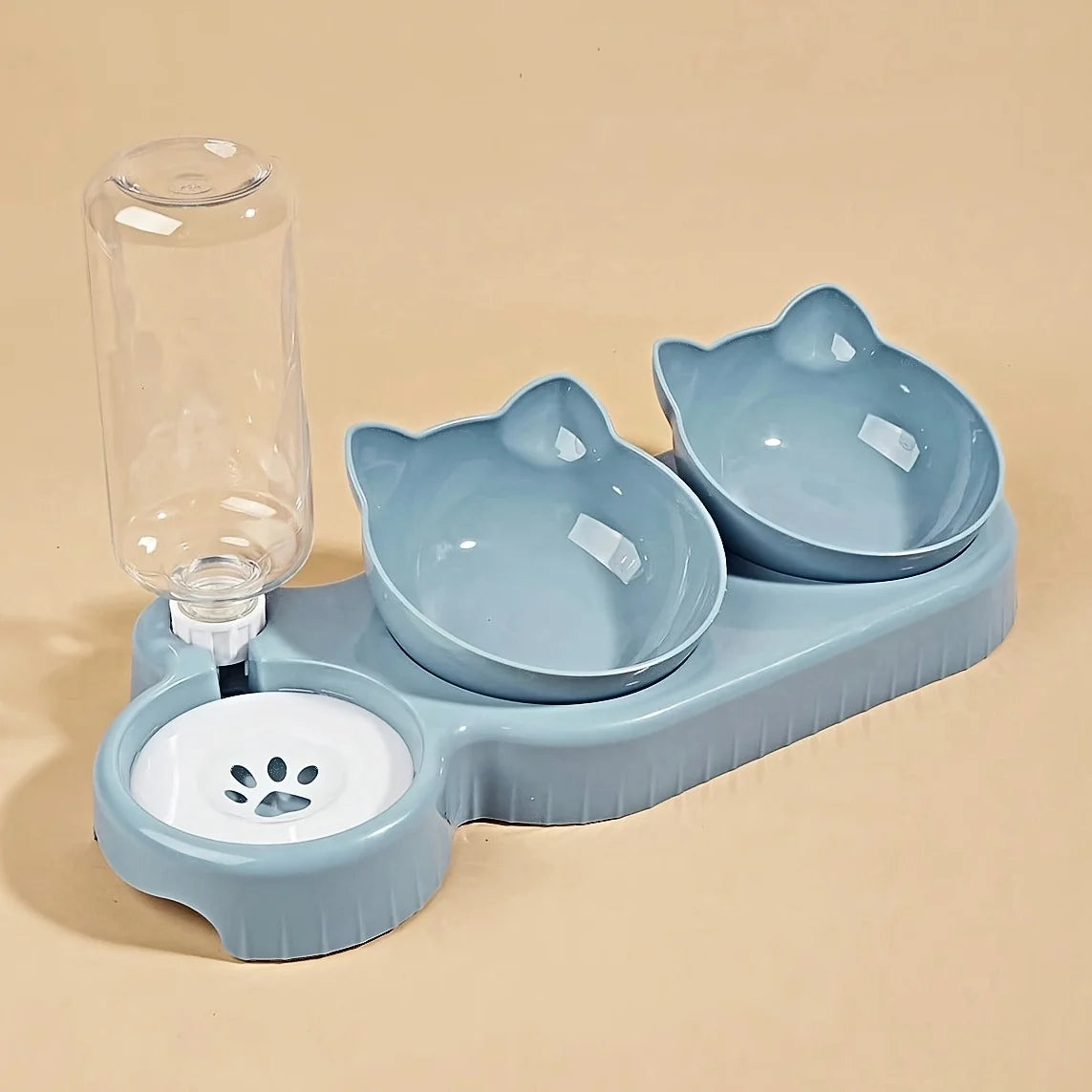 Bol pour Chat avec Distributeur d'Eau - Ensemble 3 en 1 avec Design Incliné - LePetitChat