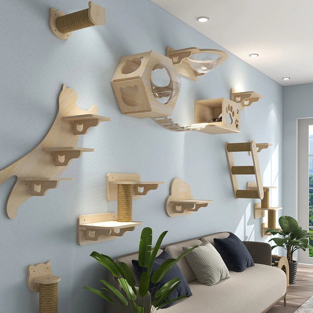 Lot de Deux Escaliers - Aire de Jeu Mural pour Chat - LePetitChat