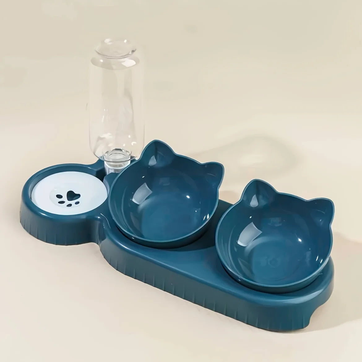 Bol pour Chat avec Distributeur d'Eau - Ensemble 3 en 1 avec Design Incliné - LePetitChat