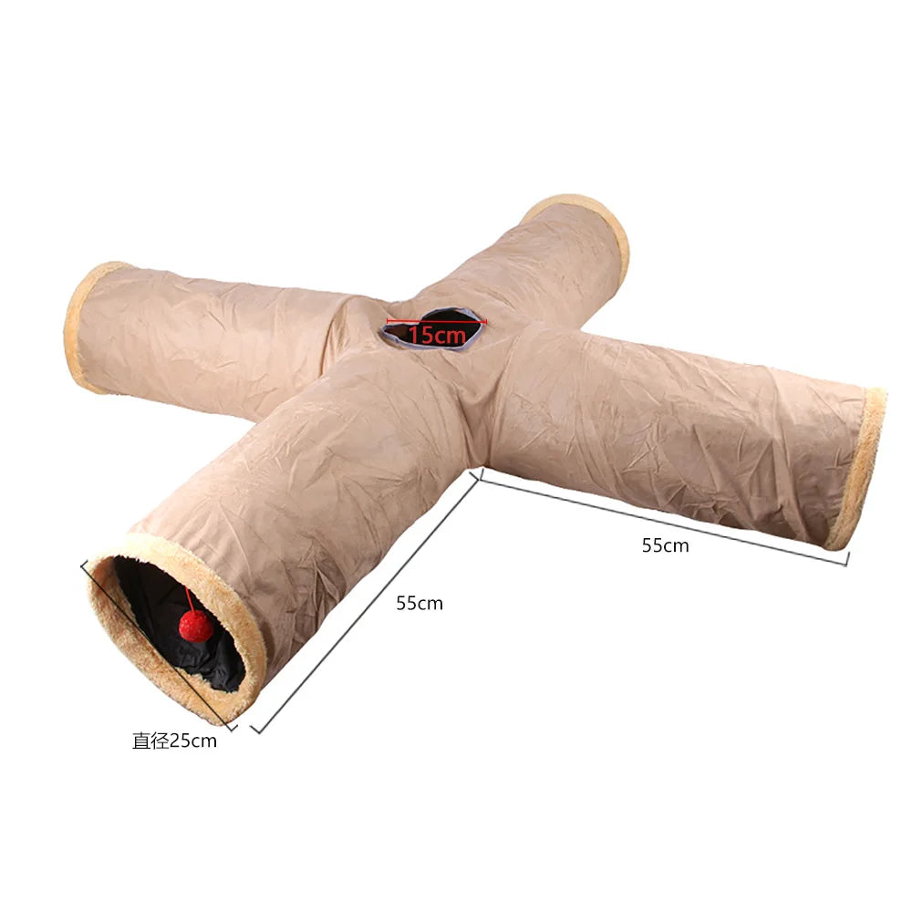 Tunnel de Jeu en Croix en Daim - LePetitChat