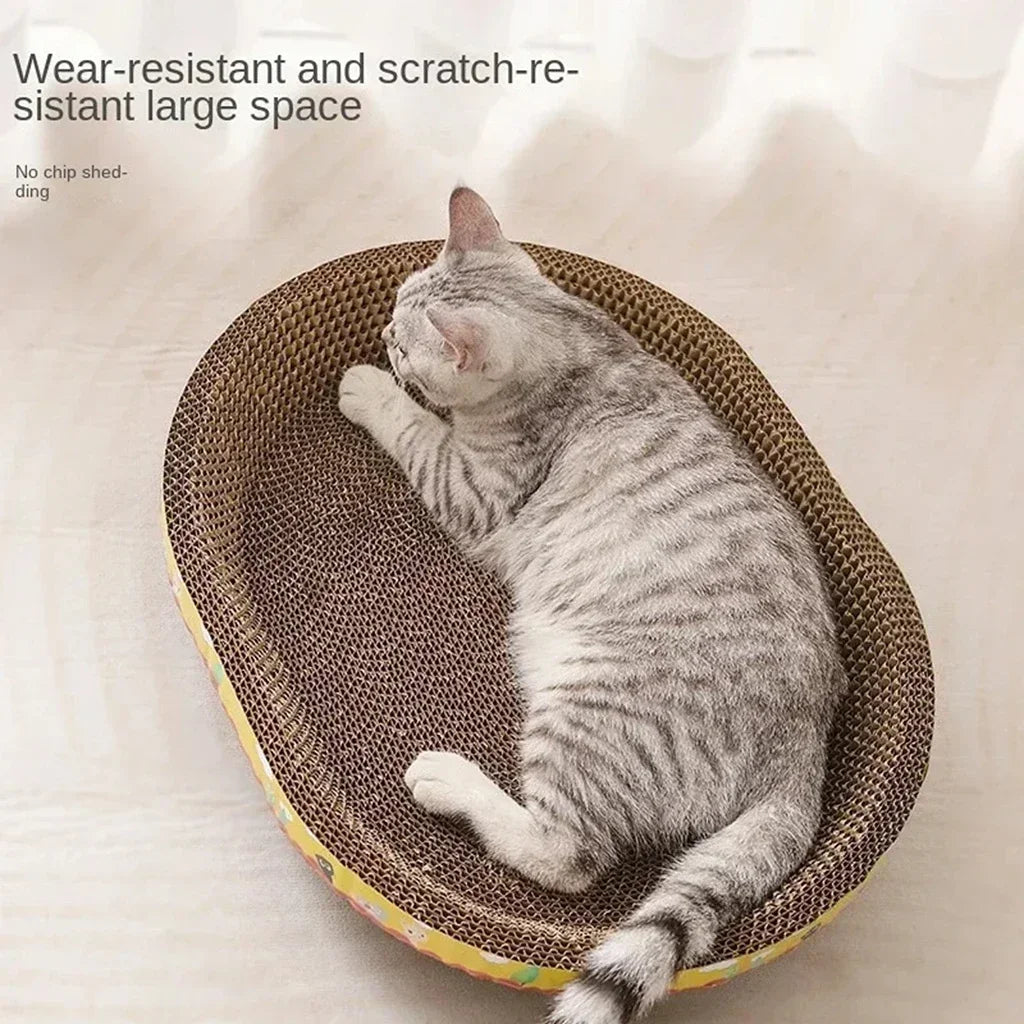 Panier Griffoir Ovale avec Herbe à Chat - LePetitChat