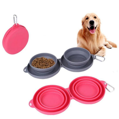 Gamelle Double Pliable avec Tapis Silicone - LePetitChat